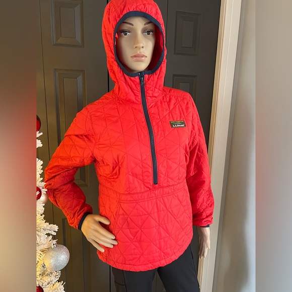 B7-11 - LL Bean Red Quilted Pullover Jacket - Picture 4 of 10